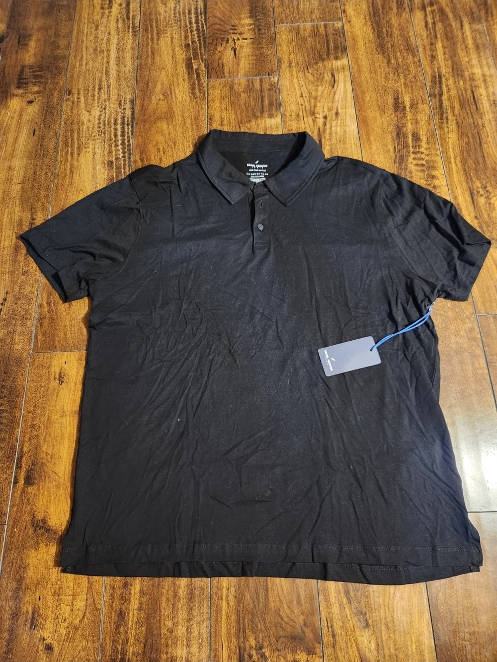 Daniel Hechter Black Polo Shirt with Button Placket